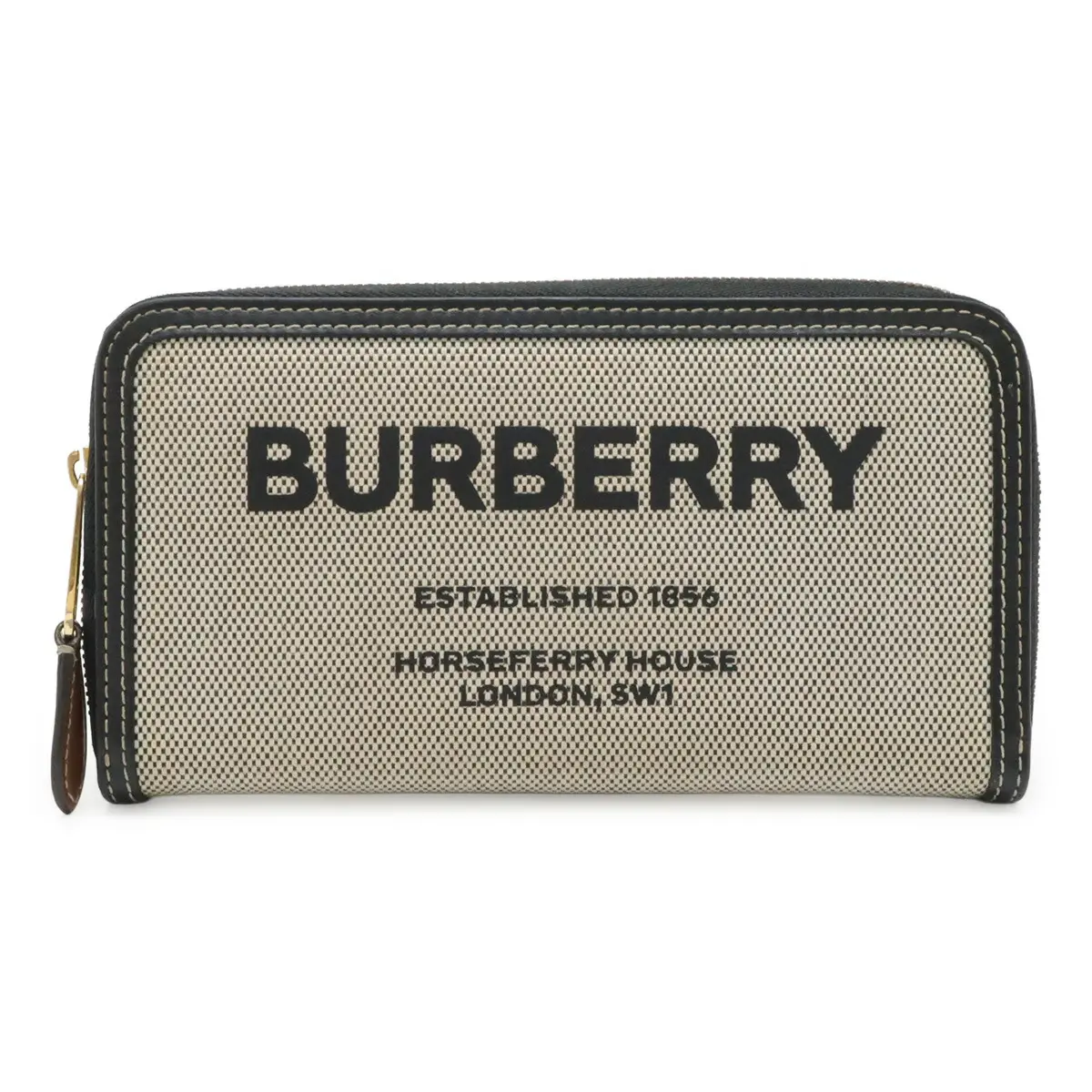 Pre-owned BURBERRY Canvas Small Leather Goods Horseferry Print Leather Long Wallet