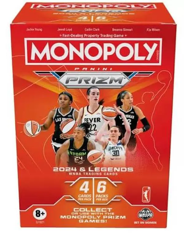 2024 WNBA PRIZM Monopoly Sealed Trading Card Set, Blaster Box New Collectible Sports Trading Cards, New Sealed