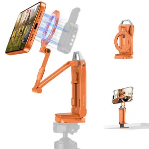 TP02 Pro Phone Holder OMOTON Magnetic Phone  Stand & Selfie Stick, Adjustable, 1/4" Screw & Arca-swiss Mount, Compatible with iPhone & Samsung
