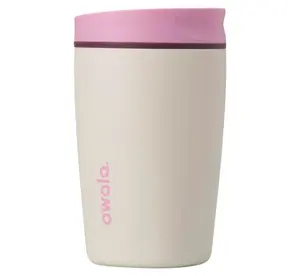 Owala SmoothSip Slider Insulated Stainless Steel Coffee Tumbler, Reusable Iced Coffee Cup, Hot Coffee Travel Mug, BPA Free 12 oz
