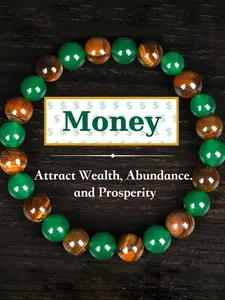 1pc Money Attraction Bracelet with Green Aventurine & Tiger Eye - blue friendship beaded jewelry protection handmade, High quality bracelet