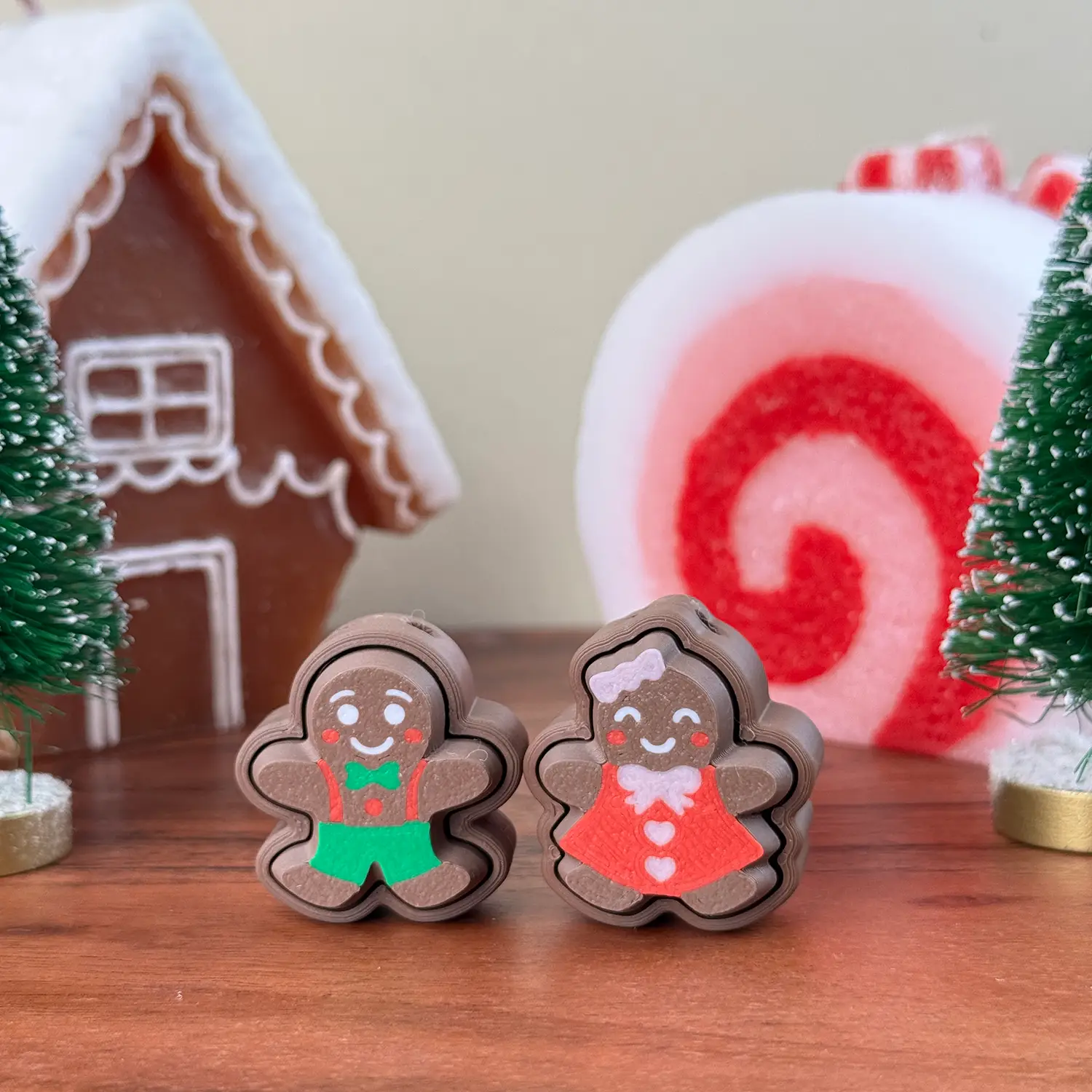 Gingerbread Clicker/Fidget Keychain great for Stress Relief Cute characters multiple options women