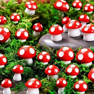 30pcs Cute Mini Mushroom Statues for Garden, Freestanding Outdoor Decor, Perfect Bonsai Craft, No Power Required