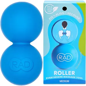 RAD Roller Original Peanut Roller Ball Massager - Medium Density Peanut Massage Ball - Myofascial Release for Back, Feet, Neck, Psoas - Suboccipital Release Device, Thoracic Spine Roller Balls