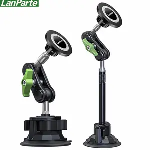 LanParte Upgraded 360° Nano Gel Vacuum Magnetic Phone Holder, Car Phone Holder for Magsafe[108+LBS Strongest Suction & 3000gf Strongest Magnetic], Suction Cup Phone Mount for Car/for iPhone 17 Pro Max accesorios para coches car items sun visor mount