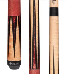 Lucasi Limited Edition February 2022 19oz Pool Cue - Birdseye Maple Construction, Inlaid Tips, Low-Flex Design, Secure Grip