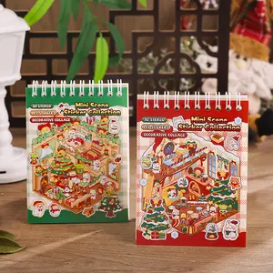 Christmas Sticker Book Collection, DIY 3D Sticker Scenes, Premium Reusable Craft Kit, Stress Relief, Creative Sets for Gifts and Therapy