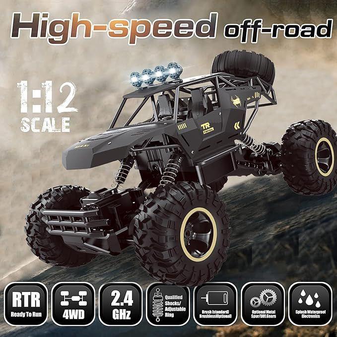 2025 RC 37cm 1:12 4WD Large Remote Control Cars Rock Crawler Monster Truck with 2 Battery ,Kids Toys Gifts, Dual Battery Off-Road Toys 2025 RC 37cm 1:12 4WD Large Remote Control Cars Rock Crawler Monster Truck with 2 Battery ,Kids Toys Gifts, Dual Battery Off-Road Toys