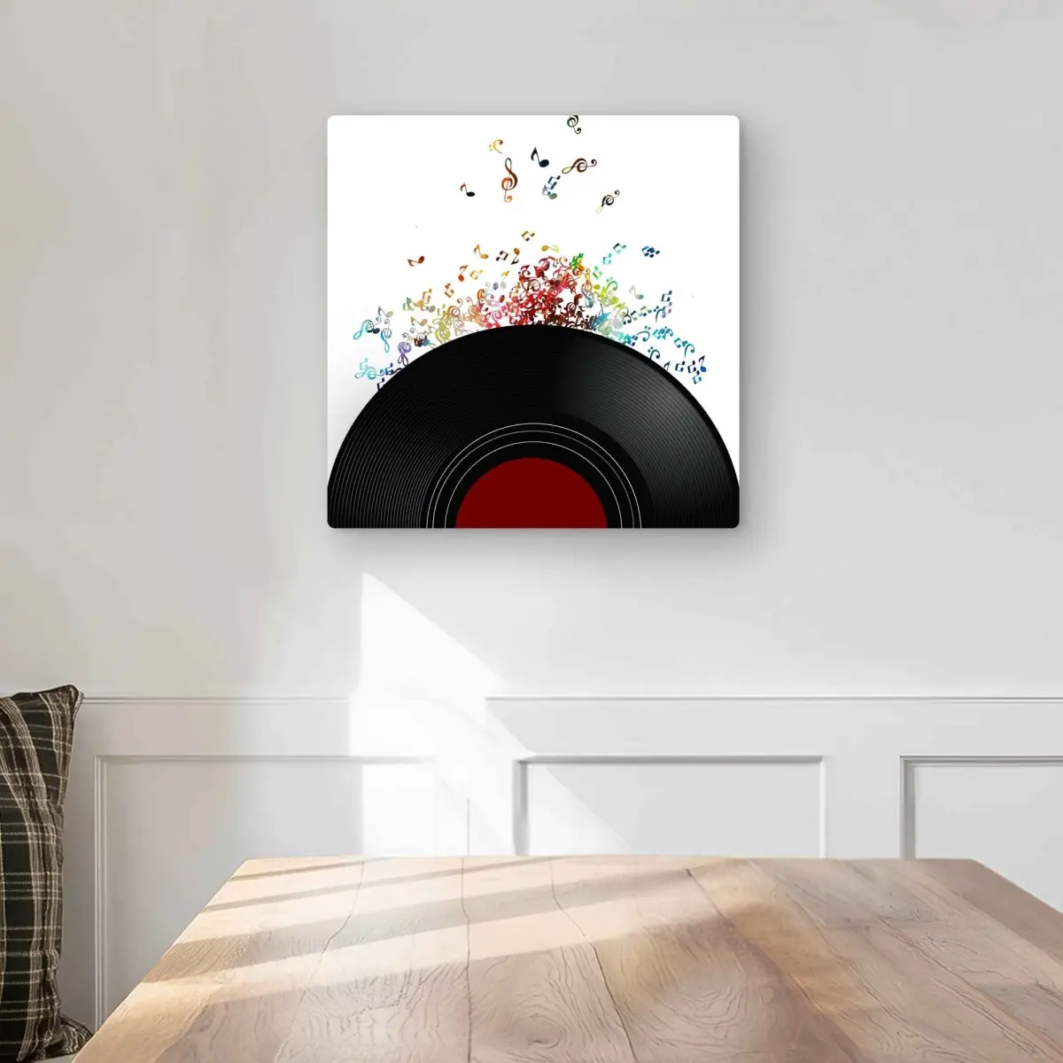 Begin Home Decor C1MP16167HSRSO 16 x 16 in. Notes Escaping From A Vinyl Record Wall Art - Musical Metal Print