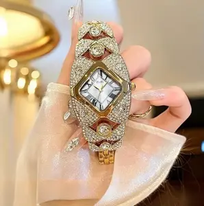 Luxury Full Diamond Bangle Bracelet Watch Women's Fashion Stainless Steel Quartz Wristwatch 30M Waterproof Elegant Stylish Unique Gift for her & Gift Box