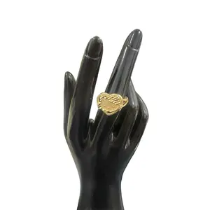Gold Plated 18K HK Heart Ring - Elegant Jewelry for Women, Perfect for Special Occasions, High-Quality Craftsmanship