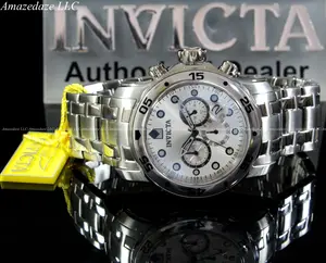 NEW Invicta Men Pro Diver Scuba VD53 Chronograph Stainless St. SILVER DIAL Watch - 0071