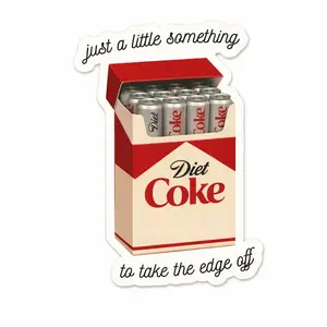 Diet Coke Sticker Pack (8PCS) – Funny “Fridge Cigs” Vinyl Die-Cut Decals (3”)
