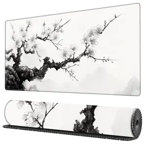 BHJLAXR Cherry Blossom Pattern Mouse Pad, Large Extended Desk Mat, Non-slip Rubber Base Mouse Pad, Keyboard Mat for Home Office, Desktop Accessory, Desk Accessories