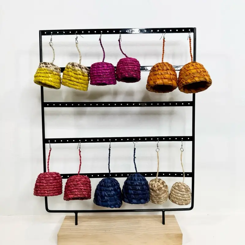 Boho Handwoven Raffia Statement Earrings | Naturally Colored | Lightweight | Casual Lady’s Everyday Style Accessories