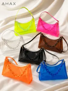 Ahax Transparent Square Bag, Stadium Certified Wallet, Waterproof Sandproof, Ideal for Concerts and Sports Events, Women's Use
