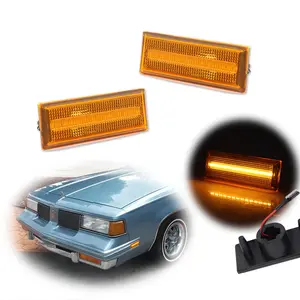 2pcs Amber Lens LED Front Side Marker lamps Lights For 1981 1982 1983 1984 1975 1985 1986 1987 1988 Oldsmobile Cutlass 442,Replace OEM GM 915315, GM 915316, GM 915163, GM 915164