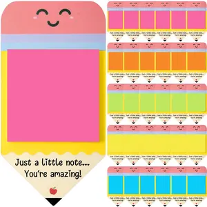 Pencil Sticky Notes 540 Sheets with First Day of School Gifts Card and Gold Bow, 3x3 Back to School 2026 Self Stick Note Pad Pencil Memo Pad for Student Teacher Rewards Stationery Supplies Classroom Kit Positive Affirmations Growth Mindset