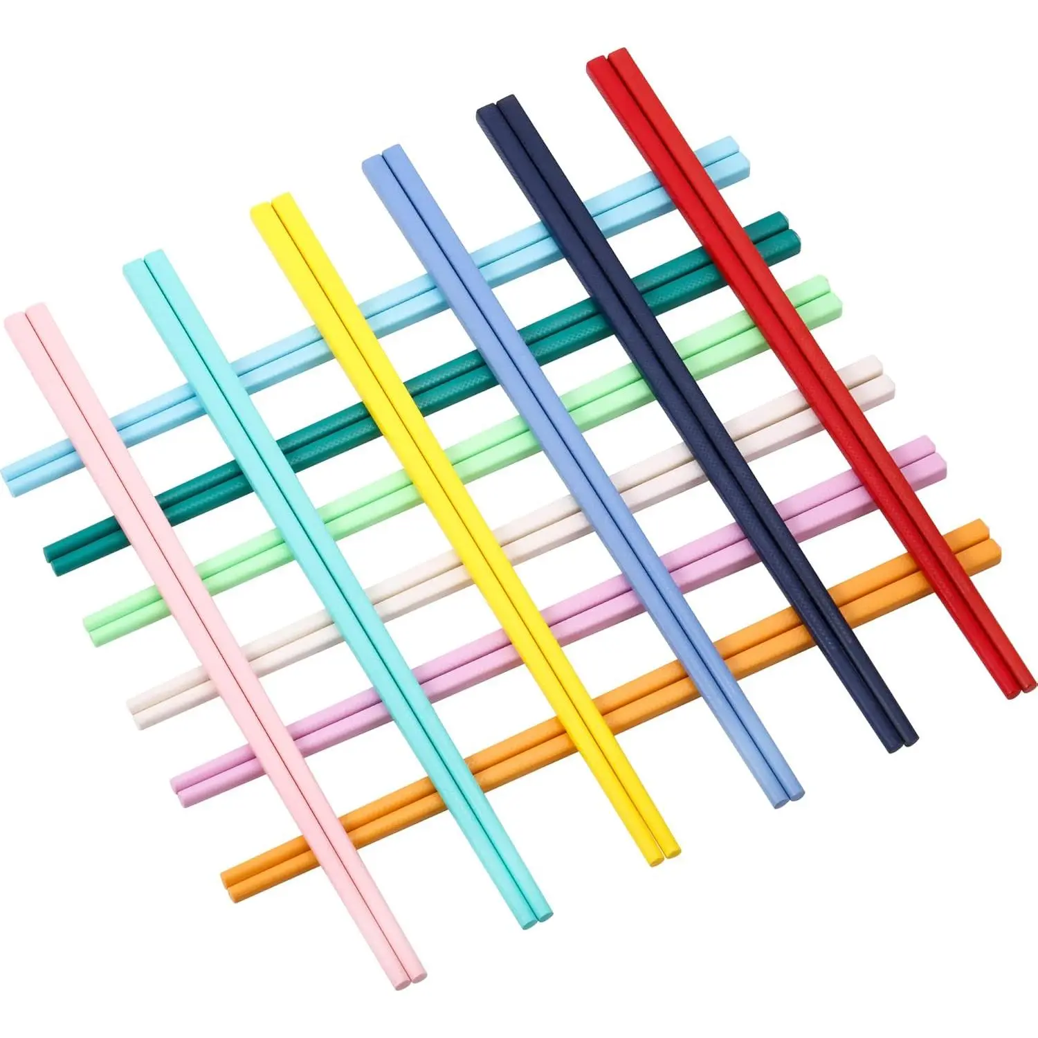 12 Pairs Colorful Chopsticks 9 Inch Reusable Fiberglass Chop Sticks Bulk Dishwasher Safe Lightweight Set Party Favor(Multicolor)