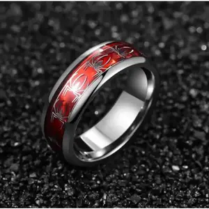 Men's Creative Spider Motif 8MM Tungsten Carbide Ring (Size 9-12)