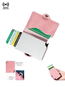 New Outings in Spring and Summer Travel Business Men's Rfid Blocking Aluminum Wallet Fashion Women Wallets Bank Credit Card Holders RFID Theft Proof, Wallet Cards StorageSolid Color Vintage Short Wallet for Men,Daily Use,Father's Day,Gift for Him