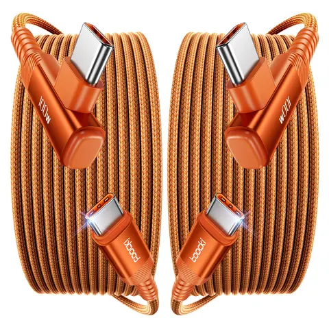 Toocki 2-Pack 10ft USB-C to USB-C Electronic Charger Cable, 100W Short Circuit Safe Charger for iPhone 17/17 Air/17 Pro Max/16, Compatible with Android Smartphone, Cellphone, MacBook, iPad Pro, Dell XPS, Samsung Galaxy S25/S24/S23 Ultra, Switch, Pixel
