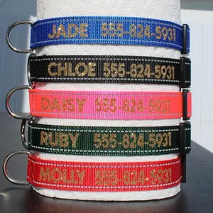 Personalized Dog Collar with Name Custom Pet Collar for Small Medium Large Dogs Adjustable Durable Glitter Collar with Custom Text Vinyl Lettering