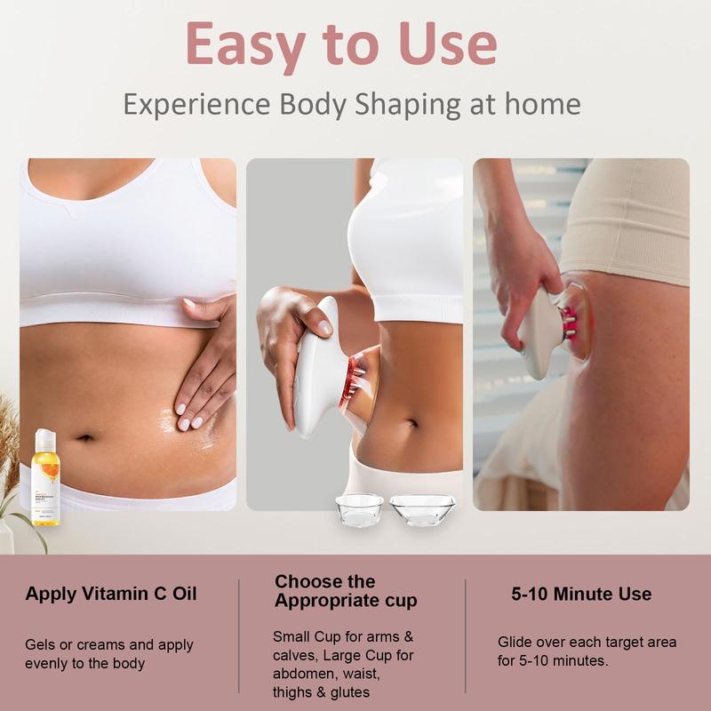 Massager with Vitamin C Oil for Complete At-Home Body Care Experience 3-in-1 Technology & Hydration Benefits