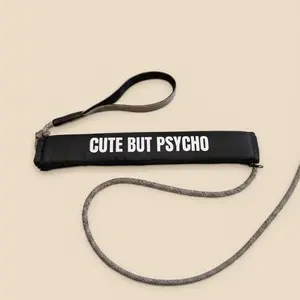 1PC Dog Lead Warning Sleeve Zipper Design Funny Dog Walking Accessory – CUTE BUT PSYCHO