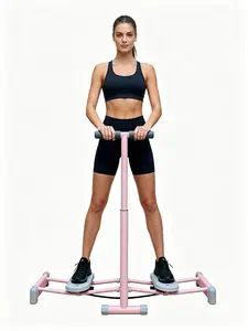 Leg training machine/ski machine, low-impact plyometric training, with 4-level adjustable anti-slip pedals and handrails, a must-have home fitness equipment.