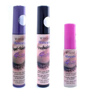 3 Pcs PROSA - PROFESIONAL Maxi Volumn Black MASCARA 4 IN 1 LONGER THICKER P1 Pigment Cosmetic