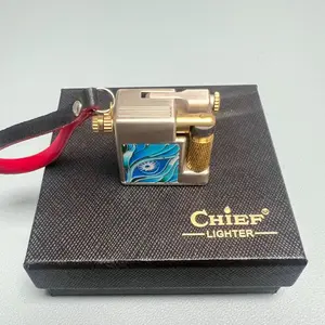 Super Mini Small Cube Trench Lighter Black Luminous Vintage Retro Grinding Wheel Lighter Lightweight Cool Personality Gift for Men Boyfriend Collectors(NO Fuel)