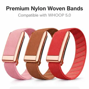 In Stock Nylon Knitted Replacement Whoop Band for Whoop 5.0 MG, Rose Gold Wearable Tech Accessories, Comfortable Breathable Sports Wristband, Fast Shipping