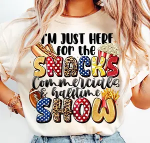 [Sale Up To 50%] I'm just here for the snacks commercials and halftime show T-Shirt, American Football Gift For Mom Shirt