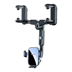 Universal Rotatable Car Rearview Mirror Phone Holder,Special Car Rearview Mirror Mount for Driving Recorder & GPS,360° rotatable & multi‑angle adjustable, free view switching,Dual‑use for GPS navigation and driving video recording