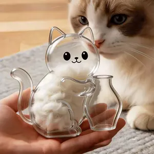 Cute Magnetic Cat/Dog Fridge Magnet Pet Keepsake, Clear Storage Holder for Cat/Dog Fur & Whiskers, Sentimental Memory Decor Gift for Cat/Dog Lovers