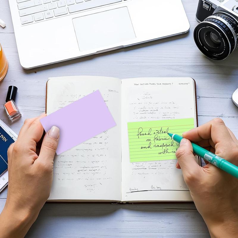 250 Count Index Cards 3x5 Inch 180gsm Heavy Weight Colored Flash Card (50 Sheets Each), Note Taking for Students, Teachers, Professionals, Study Note Cards