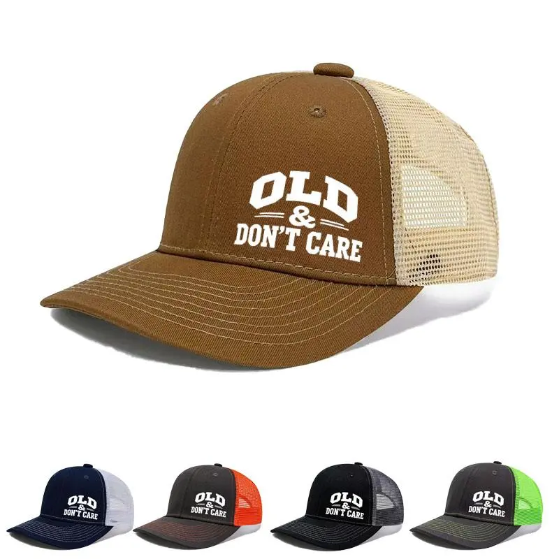 Funny “Old Don’t Care” Trucker Hat for Men – Mesh Snapback Cap, Adjustable Casual Outdoor Baseball Hat for Daily Wear, Travel & Weekend