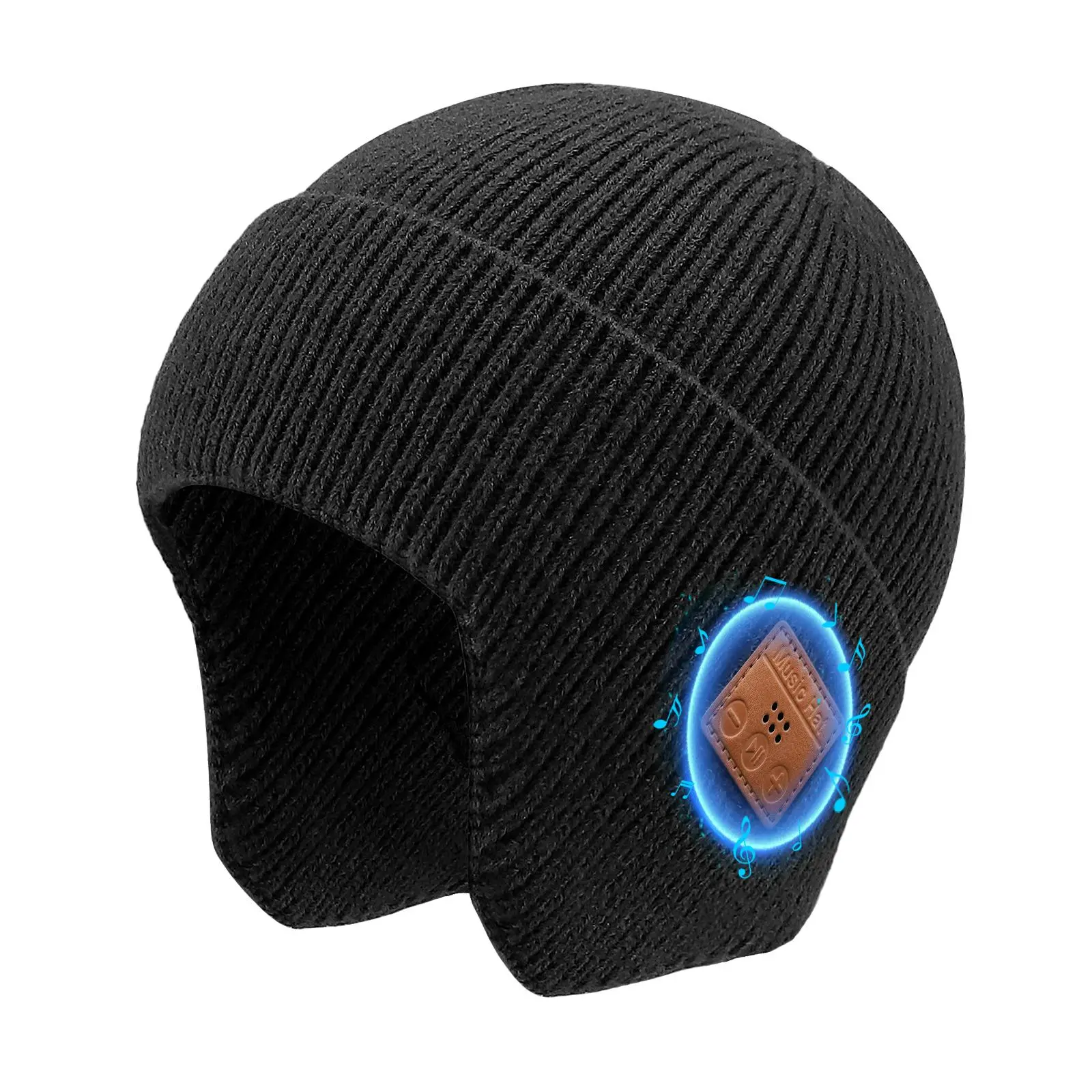 Bluetooth Music Touch-Control Earflap Knit Warm Sports Outdoor Hat for Winter Sports, Night Running, Fashionable Family Use, Sports Outdoor Hats