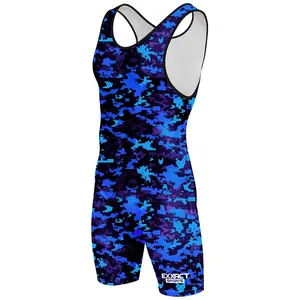 Exxact Sports Sublimated Men's Wrestling Singlet, High-Performance Powerlifting Singlet, Wrestling Singlets for Men