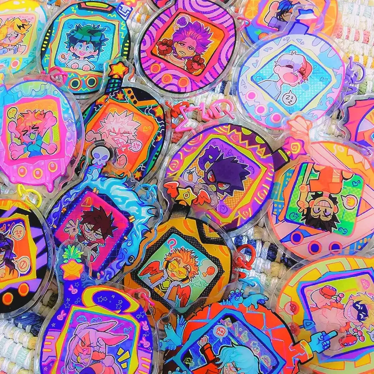 17 ops Hero Eggs:  Acrylic Keychains