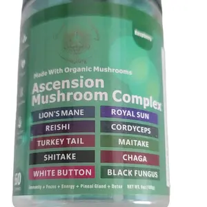 Ascension Mushroom Complex Multivitamin Gummy Secret Frequency Healing For Pineal Gland Activation, Immunity Boost, Ascension, Increased Energy, Deeper Meditations. Organic Natural Mushroom Gummies For Micro Dosing.