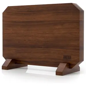 Magnetic Knife Block: 14x10 Inches, Double-Sided, Acacia Wood, Knife Storage, Sharpener