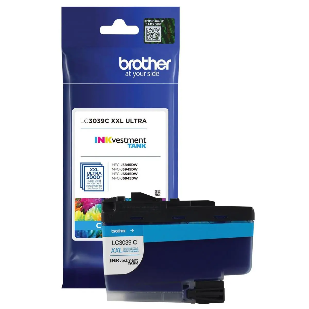 Brother LC3039 Ultra High Yield INKvestment Tank Ink Cartridge, Up to 5000 Pages, Cyan