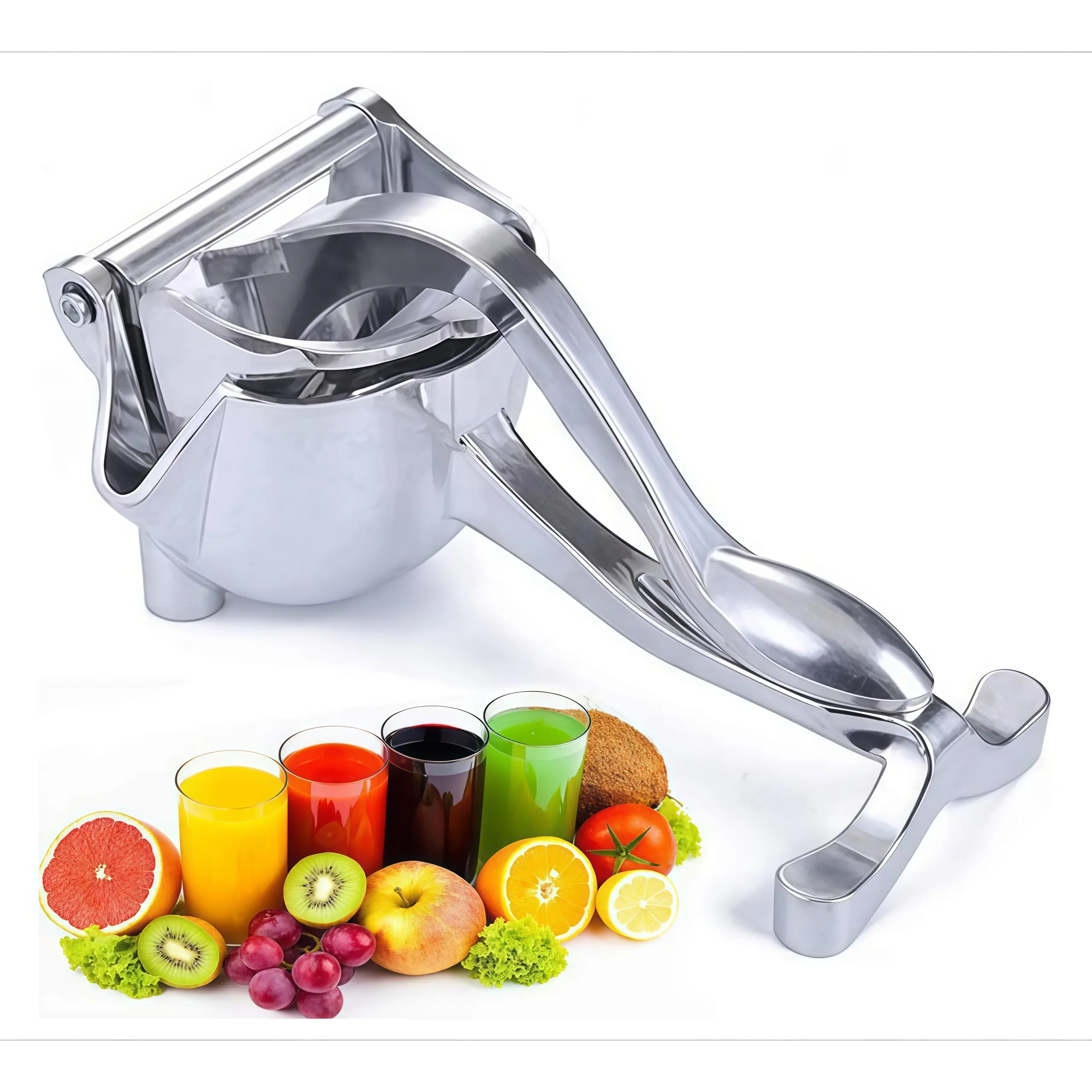 Stainless Steel Lemon Squeezer, Heavy Duty Manual Citrus Juicer for Lemons, Limes & Oranges, Hand Press Fruit Juicer