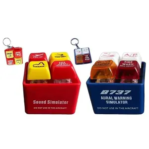 2-Pack Pilot Stress Relief Keychain | EGPWS Aural Alert Simulator with LED Light, Aviation Gift