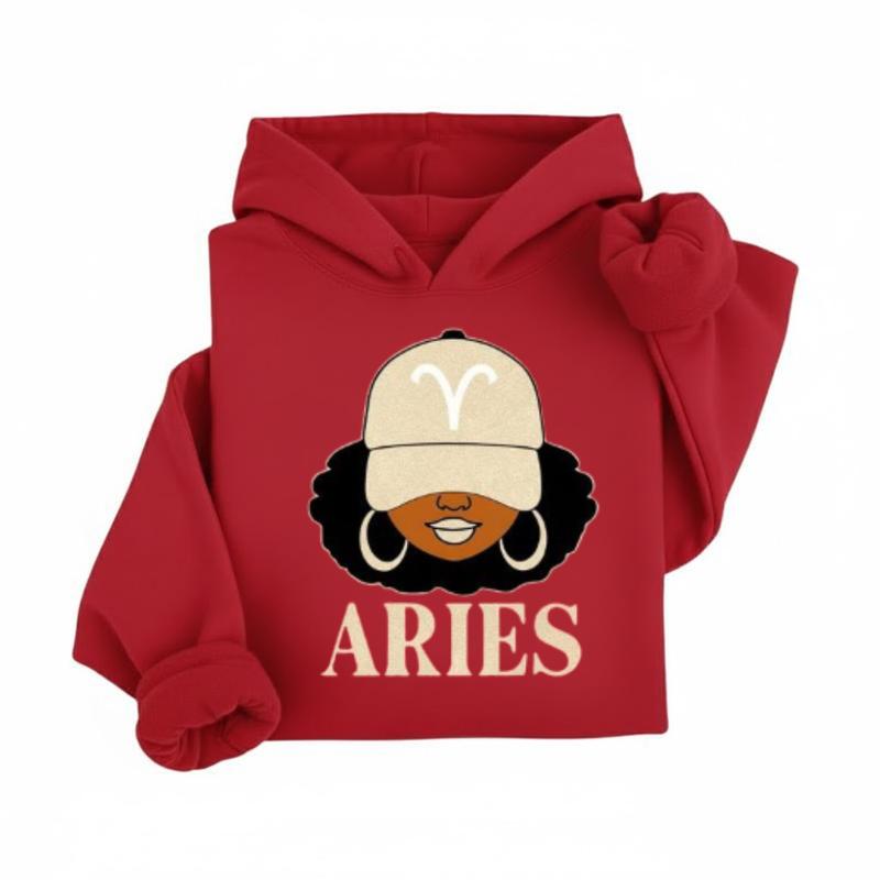 [Full 12 Zodiac] Zodiac Vibes Hoodie – Afro Woman Astrology Sign Pullover with Sparkly Hat Graphic, Unisex Horoscope Crewneck Gift for Aries, Virgo & Zodiac Lovers, Trendy Aesthetic Sweater