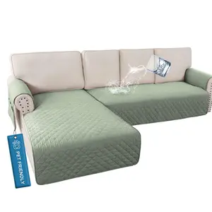PrimeBeau 2 Piece L Shaped Couch Covers for Sectional Sofa Couch Cover with Chaise Lounge 100% Waterproof Furniture Covers for Pets