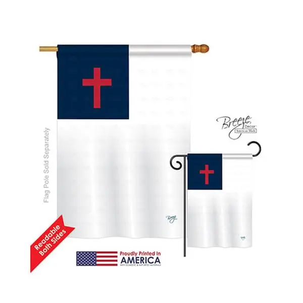 Breeze Decor 03049 Christian Double-Sided Vertical Religious House Banner - Eco-Friendly Polyester, Decorative, All Weather, 28x40 in.