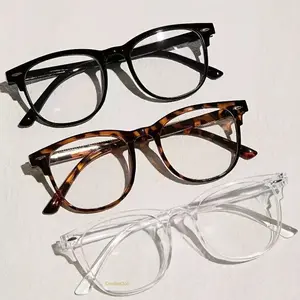 OvalletOoh 3 Pack Classic Oval Eyeglasses, Clear PC Frame, Anti-Blue Light Glasses for Computer & Gaming